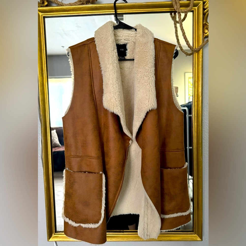 Faux Fur and Suede Vest